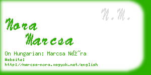 nora marcsa business card